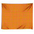 Red And Yellow Check Pattern Print Tapestry