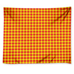 Red And Yellow Check Pattern Print Tapestry