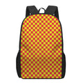 Red And Yellow Checkered Pattern Print 17 Inch Backpack