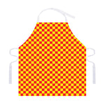 Red And Yellow Checkered Pattern Print Adjustable Apron