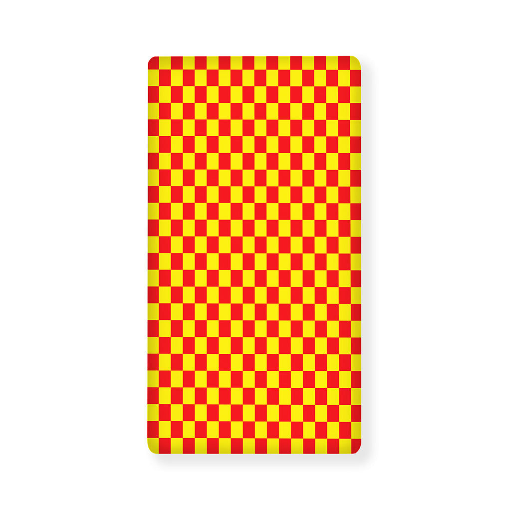 Red And Yellow Checkered Pattern Print Baby Crib Sheet