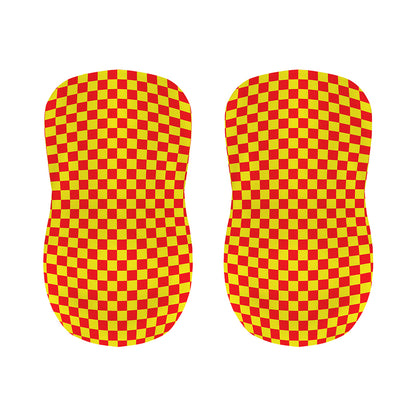 Red And Yellow Checkered Pattern Print Bar Stool Covers