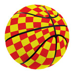 Red And Yellow Checkered Pattern Print Basketball
