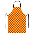 Red And Yellow Checkered Pattern Print Bib Apron With Pocket