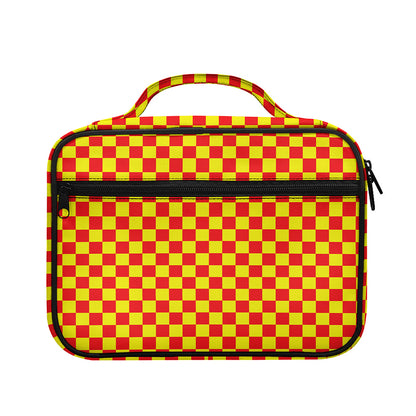 Red And Yellow Checkered Pattern Print Briefcase Bible Bag