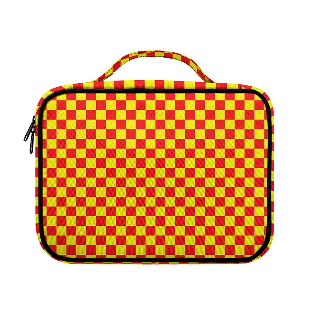Red And Yellow Checkered Pattern Print Briefcase Bible Bag