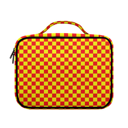 Red And Yellow Checkered Pattern Print Briefcase Bible Bag