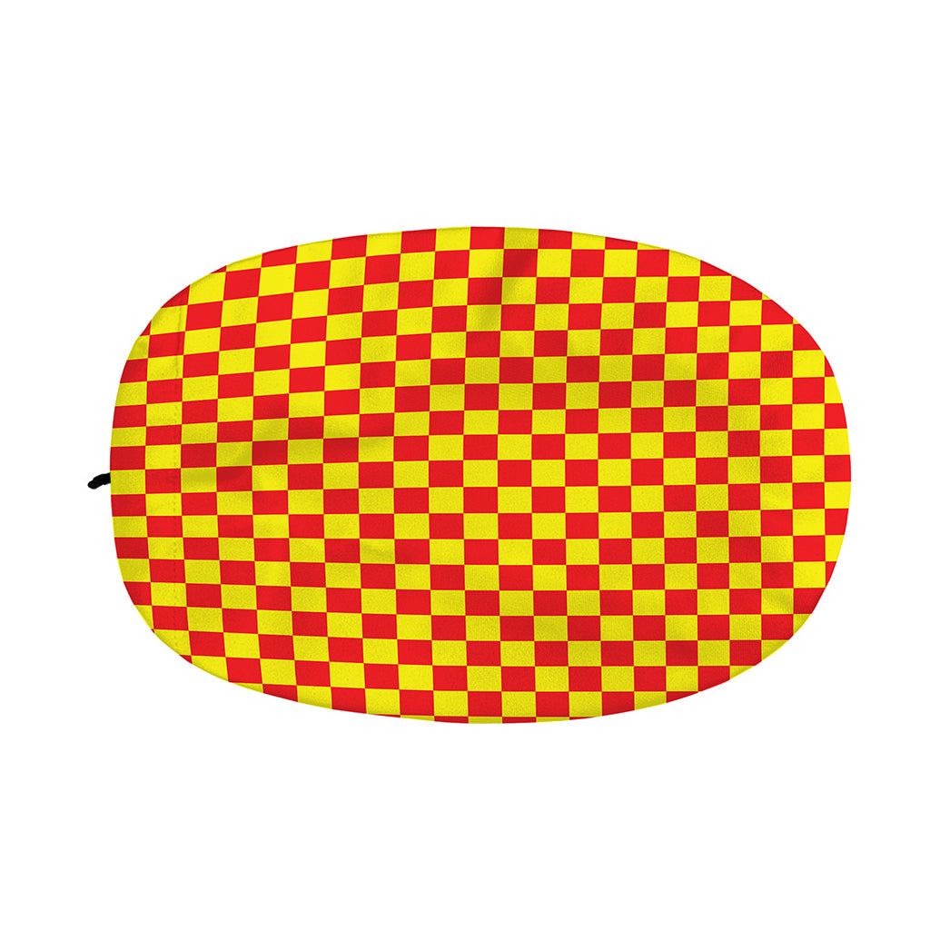 Red And Yellow Checkered Pattern Print Car Side Mirror Covers