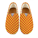 Red And Yellow Checkered Pattern Print Casual Shoes