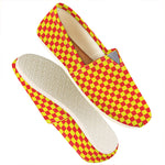 Red And Yellow Checkered Pattern Print Casual Shoes
