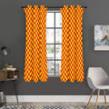 Red And Yellow Checkered Pattern Print Grommet Curtain Panels