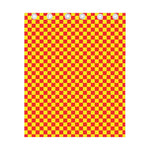 Red And Yellow Checkered Pattern Print Curtain
