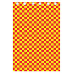 Red And Yellow Checkered Pattern Print Curtain