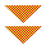 Red And Yellow Checkered Pattern Print Dog Bandana