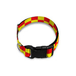 Red And Yellow Checkered Pattern Print Dog Collar