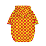 Red And Yellow Checkered Pattern Print Dog Zip Up Hoodie