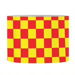 Red And Yellow Checkered Pattern Print Drum Lamp Shade