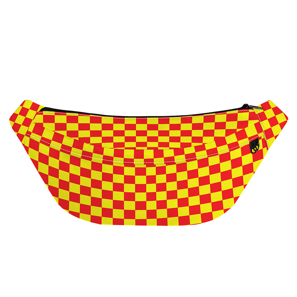 Red And Yellow Checkered Pattern Print Fanny Pack