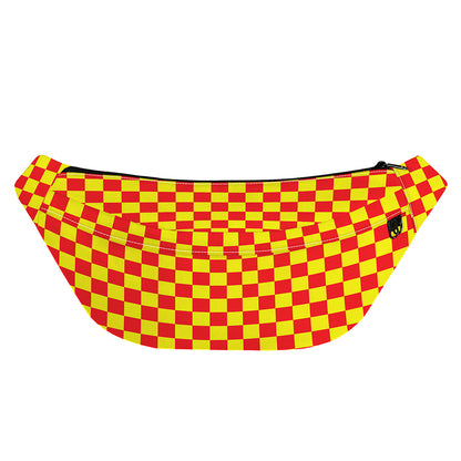 Red And Yellow Checkered Pattern Print Fanny Pack
