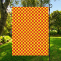 Red And Yellow Checkered Pattern Print Garden Flag