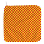 Red And Yellow Checkered Pattern Print Hand Towel