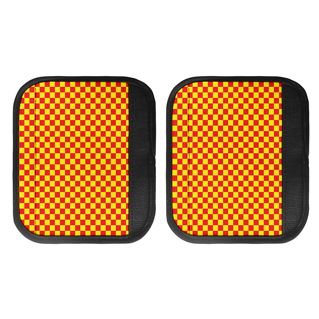 Red And Yellow Checkered Pattern Print Handle Covers