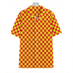 Red And Yellow Checkered Pattern Print Hawaiian Shirt