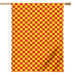 Red And Yellow Checkered Pattern Print House Flag