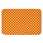 Red And Yellow Checkered Pattern Print Indoor Door Mat
