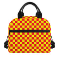 Red And Yellow Checkered Pattern Print Insulated Lunch Bag