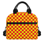 Red And Yellow Checkered Pattern Print Insulated Lunch Bag