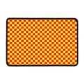 Red And Yellow Checkered Pattern Print Kitchen Mat