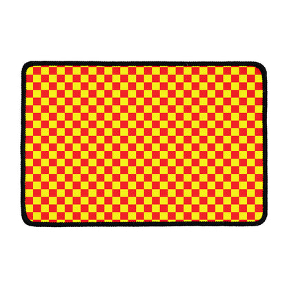Red And Yellow Checkered Pattern Print Kitchen Mat
