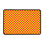 Red And Yellow Checkered Pattern Print Kitchen Mat