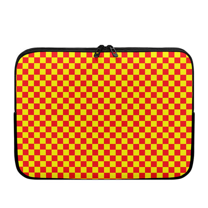 Red And Yellow Checkered Pattern Print Laptop Sleeve
