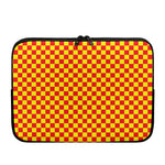 Red And Yellow Checkered Pattern Print Laptop Sleeve