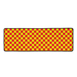 Red And Yellow Checkered Pattern Print Long Kitchen Mat