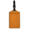 Red And Yellow Checkered Pattern Print Luggage Tag