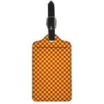 Red And Yellow Checkered Pattern Print Luggage Tag