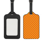 Red And Yellow Checkered Pattern Print Luggage Tag