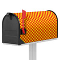 Red And Yellow Checkered Pattern Print Mailbox Cover