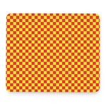 Red And Yellow Checkered Pattern Print Mouse Pad