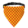 Red And Yellow Checkered Pattern Print Over The Collar Dog Bandana