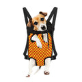 Red And Yellow Checkered Pattern Print Pet Carrier Backpack