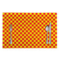 Red And Yellow Checkered Pattern Print Placemat