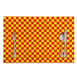 Red And Yellow Checkered Pattern Print Placemat