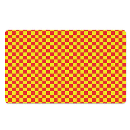 Red And Yellow Checkered Pattern Print Polyester Doormat