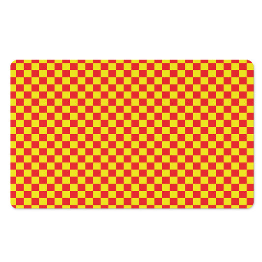 Red And Yellow Checkered Pattern Print Polyester Doormat