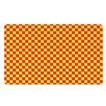Red And Yellow Checkered Pattern Print Polyester Doormat