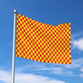 Red And Yellow Checkered Pattern Print Polyester Flag